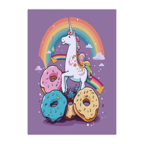 Aufkleber, Einhorn-Donut-Regenbogen-Druck, Wasserflaschen-Aufkleber, Handyhüllen-Aufkleber, Skateboard-Aufkleber von MNBVKL