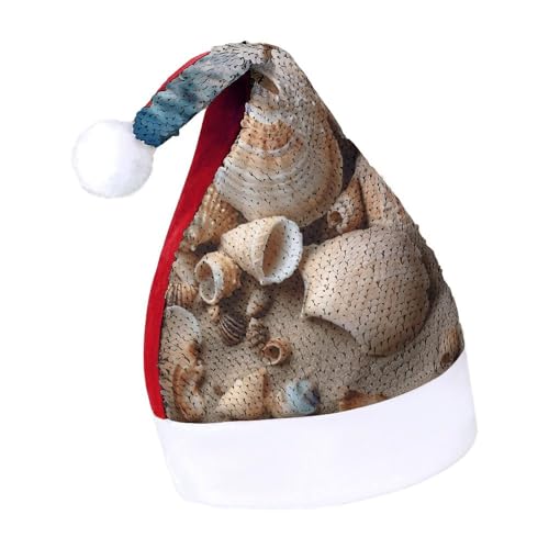 MNBVKL Weihnachtsmütze, Muscheln von The Seashore bedruckte Weihnachtsmütze, Erwachsenen-Weihnachtsmütze, multifunktionale Weihnachtsmütze von MNBVKL