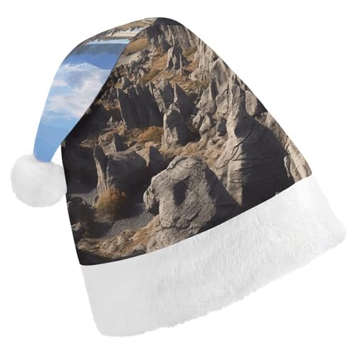 MNBVKL Weihnachtsmütze, Rocks Scenic bedruckte Weihnachtsmütze, Erwachsenen-Weihnachtsmütze, multifunktionale Weihnachtsmütze von MNBVKL