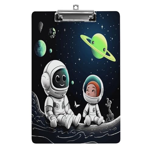 Acryl-Klemmbretter Astronaut und Alien bedruckte Klemmbretter Klemmbrett für Büro von MNKTC