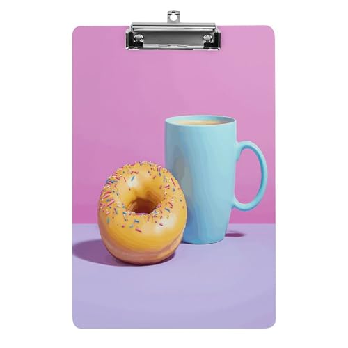 Acryl-Klemmbretter Kaffee und Donuts, bedruckte Klemmbretter Klemmbrett für Büro von MNKTC