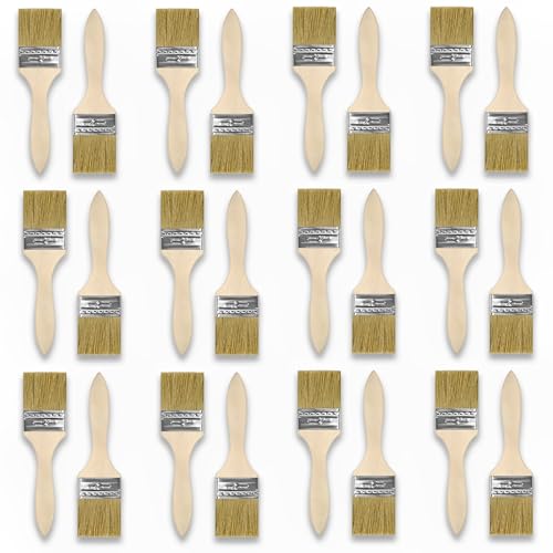 24 Pcs Pinsel Set, Flachpinsel, Holzlasur, Lasurpinsel, Pinsel Wandfarbe, Paint Brush, Pinsel Lack, Malerpinsel Set, Pinsel Breit, für Farben Kunst Malerbedarf Lacke Malerei DIY Streichen von Wänden von MOAZIFI