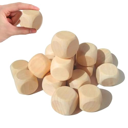 MOAZIFI 50 Stück Holzwürfel Blanko Würfel - DIY Leere Holz Würfel 20 mm, Ideal für Bastelprojekte, Spiele, Handwerk & Dekoration - Unbemalte Blanko Würfel Holzklötze von MOAZIFI