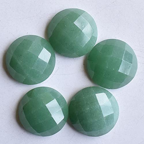 Perle 12pcs/lot 16mm Naturstein mischte runde Cabochon-Schnitt-facettierte Korne for Schmuckzubehör-Herstellung Handarbeit (Color : Green aventurine) von MOBSAN