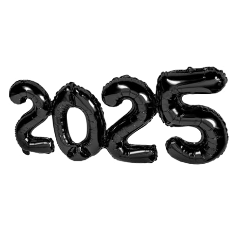 MOBUTOFU 1 Satz 2025 Ballon 2025 Heliumballons Feierballons Ballon Für Das Neue Jahr Requisite Für Die Fotokabine Des Neuen Jahres Partyzubehör Für Das Neue Jahr 2025 Aluminiumfolie Black von MOBUTOFU