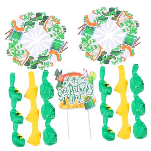 MOBUTOFU Komplettes St. Patricks Day Set 43-teilig Grüne Ballon-kuchenaufsätze Irisches Festivalzubehör Dekorative Requisiten Für Den Geburtstag von MOBUTOFU