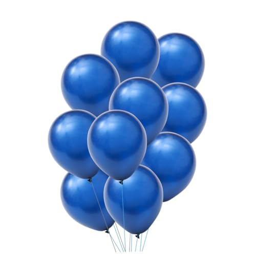 MOBUTOFU 100 Stück 10 Luftballons für Geburtstagsfeiern metallische Luftballons tragbare Ballons Partyballons deckenverkleidung blumenarrangement balloons Latexballons Hochzeitsballons Blue von MOBUTOFU