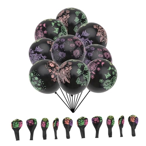 MOBUTOFU 100 Stück Ballons Schwarze Ballons Leuchtende Dekorationen Klare Ballons Party Layout Requisiten Partyzubehör Emulsion von MOBUTOFU