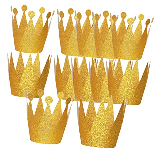 MOBUTOFU Krone Basteln 12st Kronenhut Geburtstagskrone Party Sachen Gebutagsdeko Genurtstagsdekoration Cupcake-halter Verkaufsstand Geburtstagskronen Für Geburtstagsfeier Hut Papier Golden von MOBUTOFU