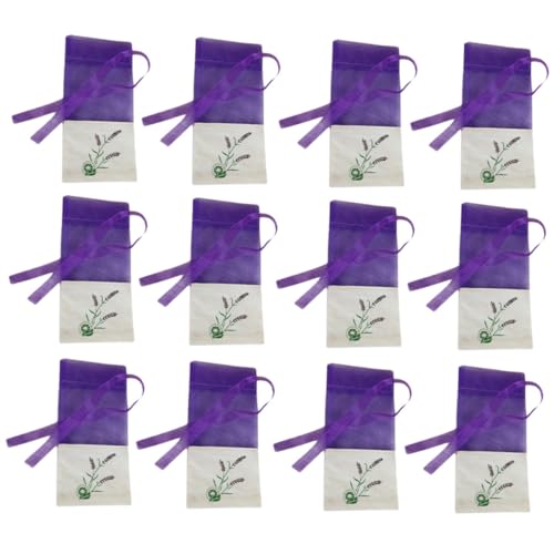 MOBUTOFU 12st Beutel Mit Kräutersäckchen Sachet-beutel Beutel Aus Lavendelbeutel Mit Kordelzug Duftende Lavendelsäckchen Transparente Geschenktüten Leere Beutel Violett Baumwolle von MOBUTOFU