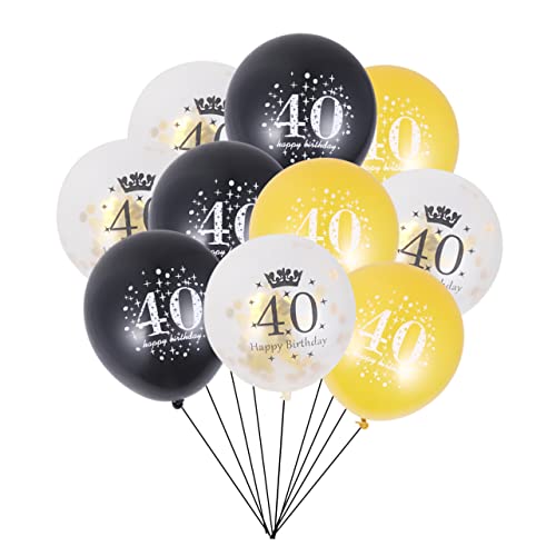 MOBUTOFU 15 Stück Digitale Konfetti Luftballons Dekorative Luftballons Für Geburtstage Jubiläen Party Dekoration Babyparty 40 Jährige Happy Birthday Ballons von MOBUTOFU