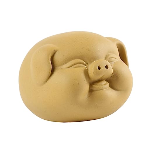 MOBUTOFU 1Stk Ornamente Dekorationen für Zuhause Figuren Wohnkultur Tischdeko aus Porzellan Miniatur büroradio offic schöne Schweineverzierung entzückendes Schweinedekor Keramik Yellow von MOBUTOFU