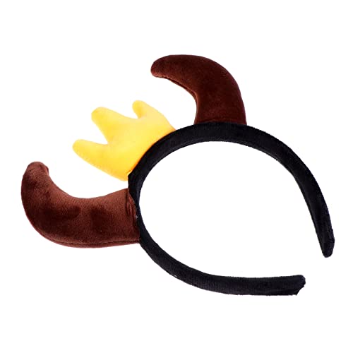 MOBUTOFU 1stk Horn Krone Stirnband Party-haarschmuck Stirnband Aus Ochsenhorn 2021 Stirnband Flamingo-stirnband Modische Stirnbänder Trendige Accessoires Weihnachtskopfschmuck Brown Stoff von MOBUTOFU