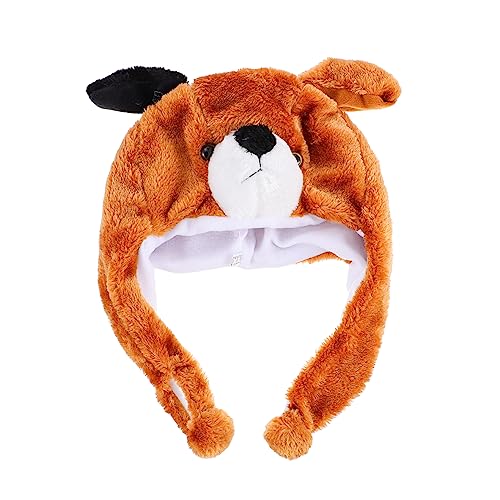 MOBUTOFU 1stk Kuscheltier Hut Kleinkind Tiere Hüte Hut Mit Tierkapuze Kuscheltiere Party Lustiger Kopfschmuck Partyhüte Für Kinder Hase Tierischer Cosplay-hut Plüsch Und Pp Baumwolle Brown von MOBUTOFU