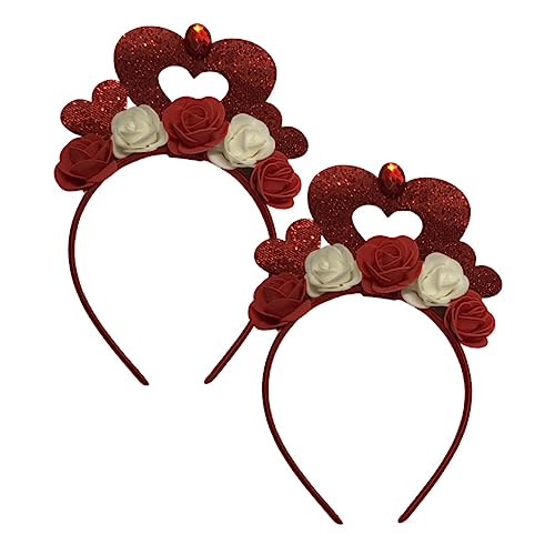 MOBUTOFU 2 Stück Haarreifen Mit Blumenmotiv Für Valentinstag Und Geburtstagsfeiern Lustiger Kopfschmuck Für Frauen Und ädchen Ideal Für Festliche Anlässe Und Partys von MOBUTOFU