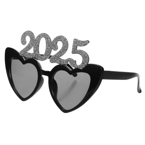 MOBUTOFU 2025 Gläser Strandparty-sonnenbrille Brillen-requisiten Für Die Neujahrsparty Led-brille Sonnenbrille Herren Glitzer-abschlussbrille Lustige Zahlenbrille Lustige Brillen Silver Stk von MOBUTOFU