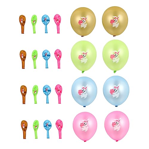 MOBUTOFU 24 Stück Ostern Latexballons Pastellfarben Bunte Cartoon Ballons Für Fröhliche Partydekoration Ideal Für Osterfeiern Und Festliche Anlässe Inklusive Girlande Und Leuchtenden von MOBUTOFU