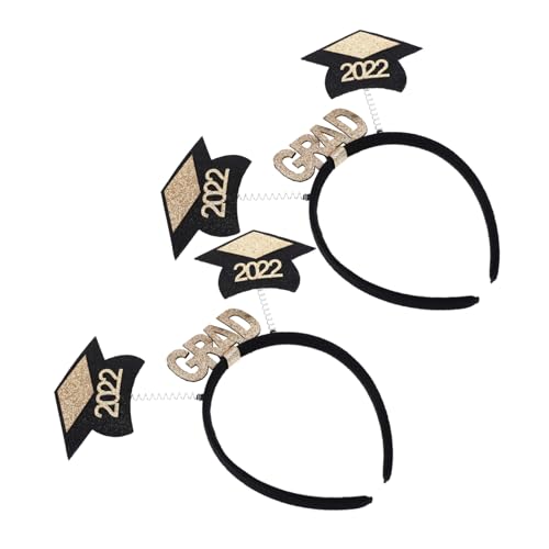 MOBUTOFU 2St 2022 Abschluss Haarschmuck Abschluss Stirnband Abschluss-Stirnband 2022 graduation cap festival kopfbedeckung Abschlusshut Stirnband Abschlussparty-Haardekoration Filzstoff von MOBUTOFU