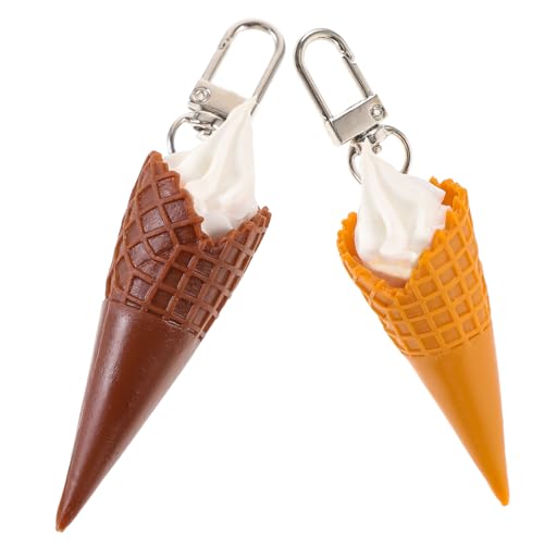 MOBUTOFU 2St Eis Schlüsselanhänger Eiscreme-Schlüsselanhänger dekorativer Schlüsselhalter schlüsselanhänger kinder schlüsselanhänger für kinder pezzettino anfänglicher Schlüsselanhänger PVC von MOBUTOFU