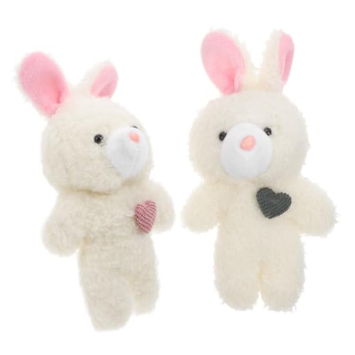 MOBUTOFU 2st Errötendes Häschen Tasche Ausgestopft Kaninchen Mini Anhänger Kind Hase Gastgeschenke Charme Kleiner Stoffhase Hasenparty Hasengeburtstagsdekoration Plüsch von MOBUTOFU