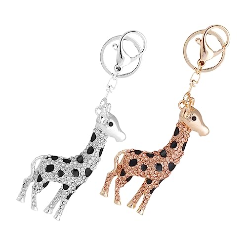 MOBUTOFU 2st Geldbörsen-hängedekoration Coole Schlüsselanhänger Plüsch Süßer Schlüsselanhänger Kette Halter Zappeln Auto- Figur Schmuck Giraffe Anhänger Aus Metall Legierung von MOBUTOFU