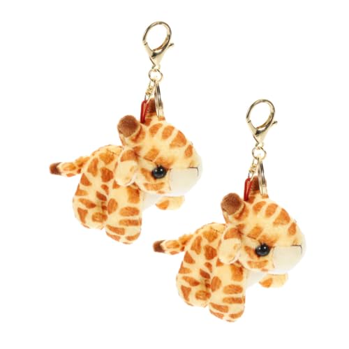 MOBUTOFU 2st Giraffe Schlüsselanhänger Flauschiger Schlüsselanhänger Plüschanhänger Schlüsselanhänger Plüsch Bezaubernder Taschenanhänger Dekorativer Taschenanhänger Pp Baumwolle von MOBUTOFU