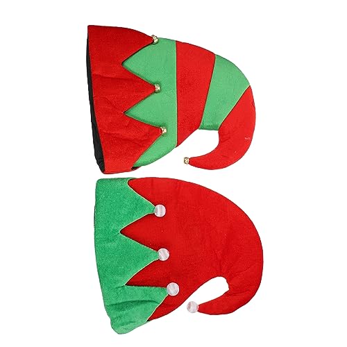 MOBUTOFU 2st Weihnachtselfenmütze Grüne Hüte Partyhut Hüte Für Kinder Weihnachtsmann-mützen Pullover Weihnachtself Mütze Elfenmütze Aus Filz Weihnachtsmütze Für Kinder Elfen Hut Stoff von MOBUTOFU