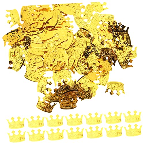 MOBUTOFU 4 Packungen Konfetti Geburtstagsparty-Hüte Partydekoration Babykrone Lieferungen prinzessin spaß geburtstagsdeko Hochzeitsdekoration Streuung am Partytisch PVC Golden von MOBUTOFU