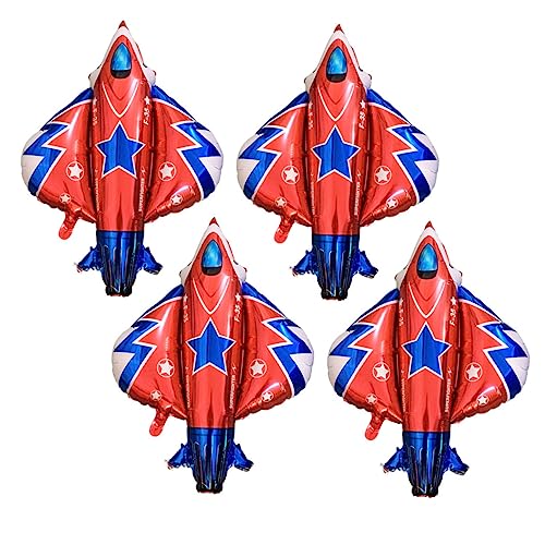 MOBUTOFU 4 Stück Jet Fighter Design Luftballons Aus Hochwertiger Aluminiumfolie Perfekt Für Kindergeburtstage Kreative Foto Requisiten Und Festliche Dekorationen Ideal Für Jede Party von MOBUTOFU