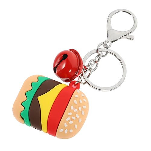 MOBUTOFU 4 Stück Simulierter Mini-Burger-Schlüsselanhänger Hamburger-Hängedekoration einziehbar Kette persönlicher schlüsselanhänger dekoanhänger DIY Anhänger süßer Hamburger-Charme Plastik von MOBUTOFU