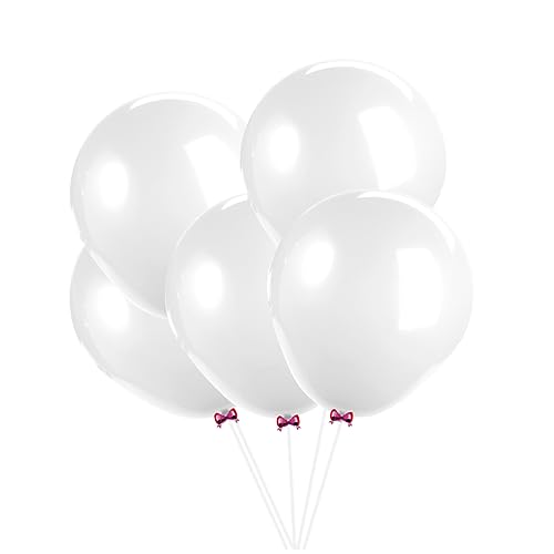 MOBUTOFU 5 Stück 36 Latexballons luftballons balloons gasballon luftballone geburtstagsparty wasserballon Aufblasbare Ballons dekoration party ballonie Partyballons Hochzeitsdekoration Weiß von MOBUTOFU