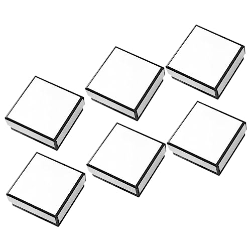 MOBUTOFU 6Er-Box Schmuckschatulle aufbewahrung für schmuck schmuck-aufbewahrung quadratische Geschenkboxen Schmuckhalter-Organizer Schatullen für Schmuckringe Schmucketui Weiß von MOBUTOFU