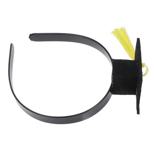 MOBUTOFU Abschlusskappe Stirnband Abschluss Zubehör Stirnband für den Abschluss Junggesellen-Haarband Mini Bachelor Cap Stirnband Grad-Cap-Bopper Abschlusskappen-Kopfstück gefühlt Yellow von MOBUTOFU