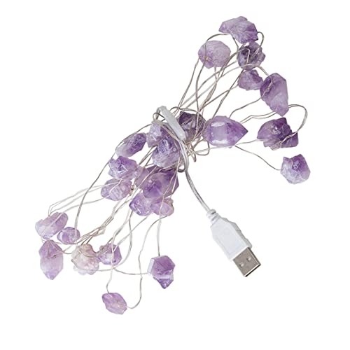 MOBUTOFU Amethyst USB Lichterkette 30 Weiß Weihnachtsdeko Lichter Party Deko Innen- und Außenbeleuchtung von MOBUTOFU