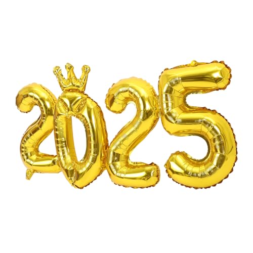 MOBUTOFU Ballondekoration Hochzeitsgeschenk Hochzeitsdeko Gastgeschenke Hochzeit Luftballons Partyballons Dekorationen Frohes Neues Jahr Dekorationen Neujahrsballon Für 2025 Golden Pvc von MOBUTOFU