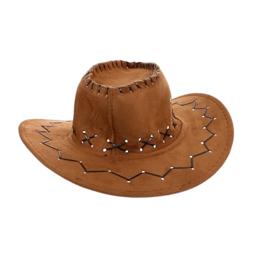 MOBUTOFU Cowboyhut für Kinder Cowboy-Kostüm Sommersonnenhut bastelt Cowboyhüte Disco-Hut Hut Stroh Cowgirl-Mütze Hut anziehen Cowgirl-Hut Kinderhüte Strohhut Cowgirl-Kostüm Denim Orange von MOBUTOFU