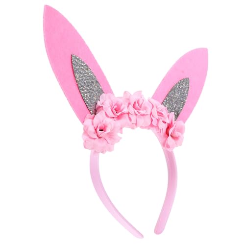 MOBUTOFU Hasenohr Stirnband hasen haarreif bunny ears easter decoration Osterfest Haarband Hasenohren Haarband Ohrstirnbänder für Frauen Kopfbedeckung für die Osterparty Filzstoff Rosa von MOBUTOFU