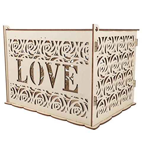 MOBUTOFU Kasten Gastgeschenke Ring Kartenhalter Geld Jubiläum storage boxes aufbwahrungs-box Hochzeitskarten-Organizer Geschenkbox mit Schloss Partykarten Holzbehälter von MOBUTOFU