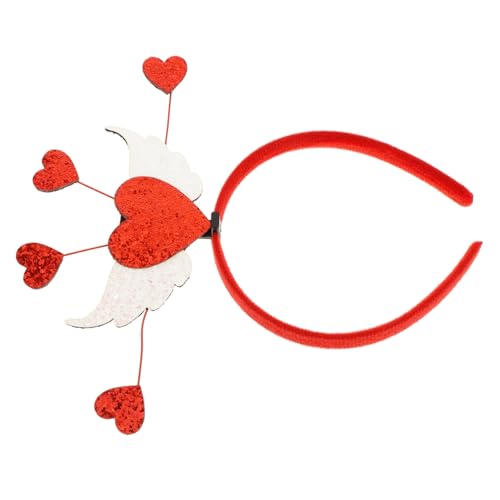 MOBUTOFU Liebe Stirnband Valentinstag Kopfschmuck Hochzeits-haarband Karneval Kopf Dekor Weibliche Parteikopfdekoration Party-haarreifen Zarte Haarreifen Party-haar-accessoire Feder von MOBUTOFU