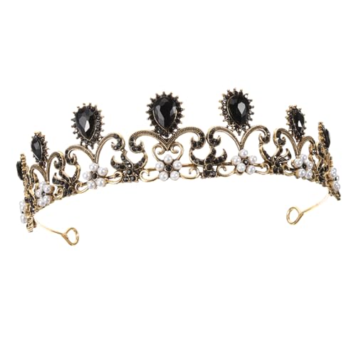 MOBUTOFU Mädchen-geburtstags-kronen-tiara Brauthaar Dekore Strass-krone Tiara Für Braut Kronen Für Frauen Hochzeitskopfschmuck Braut Kopfschmuck Brautkrone Tiaras Imitationsperlen von MOBUTOFU