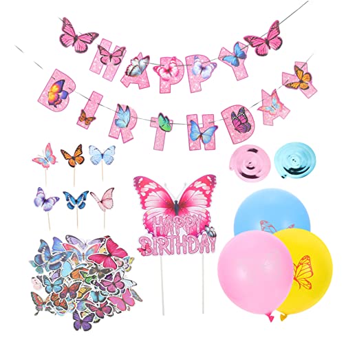 MOBUTOFU Ballons Partybanner Luftballons Schmetterlinge Aufkleber & Aufsätze Geburtstagsfeiern Hochzeiten Und Taufen Luftballons Dekoration Set von MOBUTOFU