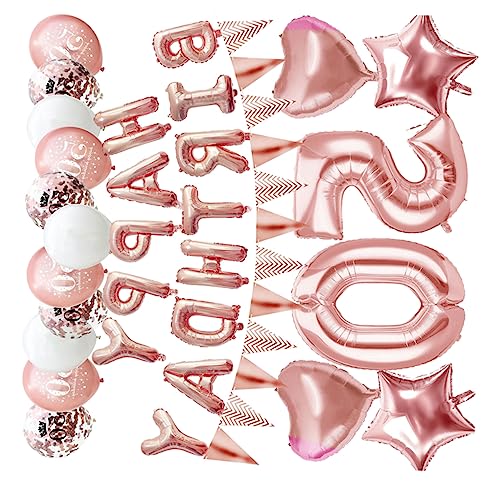 MOBUTOFU Roségold Geburtstagsballons Set 50 Jahre Zarte Luftballons Für Wand Tür Fenster Happy Birthday Folienballon Pastellfarbene Partydeko Für Geburtstagsfeier von MOBUTOFU