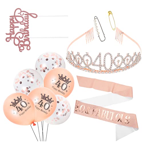 MOBUTOFU Schöne Geburtstagsfeier Deko Set Mit Roségoldener Krone Eleganter Schärpe Und Bunten Luftballons Ideale Party Dekoration Für ädchengeburtstage Inklusive Happy Birthday von MOBUTOFU