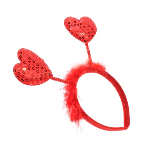 MOBUTOFU Valentinstag Stirnband Rotes Stirnband Make Up Stirnband Bekleidung Stirnband Haarbänder Kostüme Rosa Stirnband Stirnbänder Haarbänder Mode Stirnband Herzantenne von MOBUTOFU