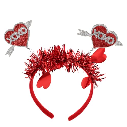 MOBUTOFU Valentinstag-liebes-stirnband Amor Stirnband Frauen Valentinstags-stirnbänder Für Frauen Valentinstag Kostüme Frauen Amor Kostüm Damen Accessoires Herz-kopfschmuck Rot Filzstoff von MOBUTOFU