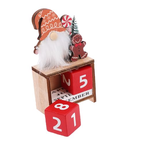 MOBUTOFU Weihnachtskalender-ornamente Countdown-kalender-dekor Blockiert Kalender Weihnachtsdekoration Weihnachtsblockkalender Kalender Für Weihnachtsfeierblöcke Heimkalender Holz von MOBUTOFU