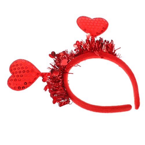 MOBUTOFU valentinstag stirnband Braut- Jubiläum favorisieren Kopfbedeckung Dekoration valentinstag party kopfschmuck Glitzer Kopfband rotes Herz-Stirnband dekoratives Stirnband Abs von MOBUTOFU