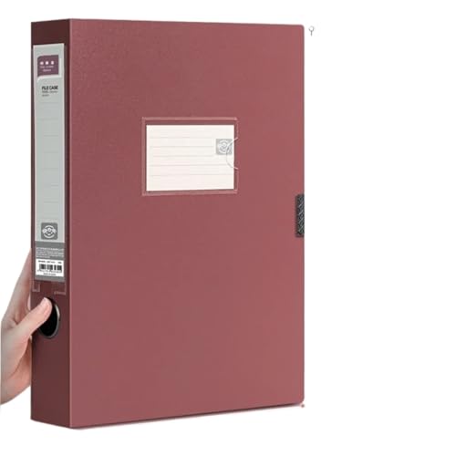 Box Ordner 10 Stück A4-Aktenordner mit großer Kapazität, multifunktionaler, wasserdichter Datei-Organizer, Desktop-Aufbewahrungsordner FüR Die Dokumentenablage(Dark Red) von MOCUC