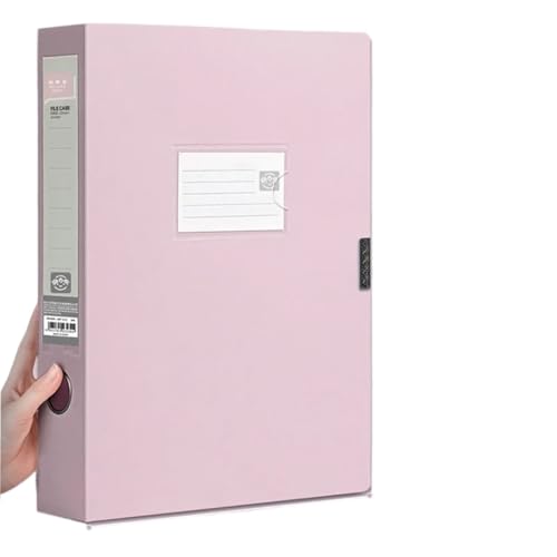 Box Ordner 10 Stück A4-Aktenordner mit großer Kapazität, multifunktionaler, wasserdichter Datei-Organizer, Desktop-Aufbewahrungsordner FüR Die Dokumentenablage(Pink) von MOCUC