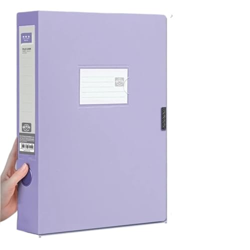 Box Ordner 10 Stück A4-Aktenordner mit großer Kapazität, multifunktionaler, wasserdichter Datei-Organizer, Desktop-Aufbewahrungsordner FüR Die Dokumentenablage(Purple) von MOCUC